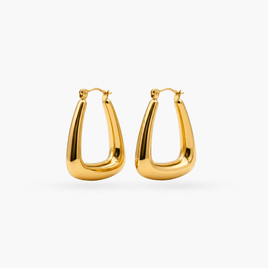 The Chunky Triangle Gold Hoops