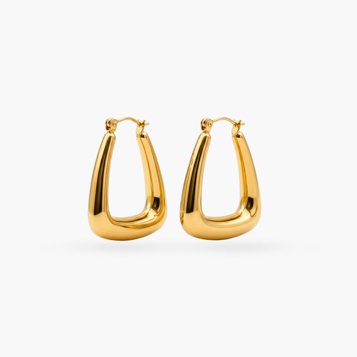 The Chunky Triangle Gold Hoops
