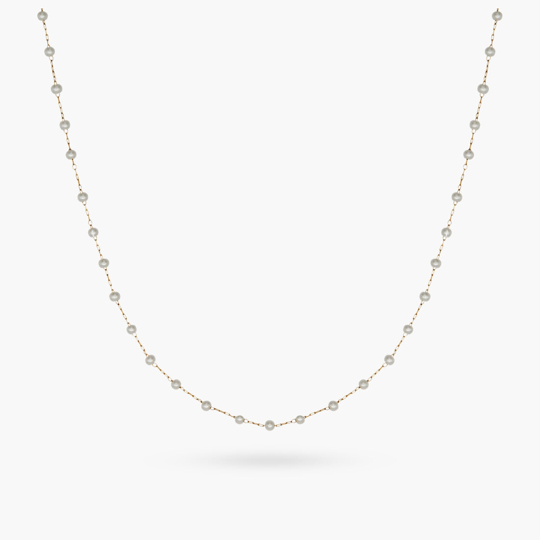 Dainty Pearl Long GG Necklace