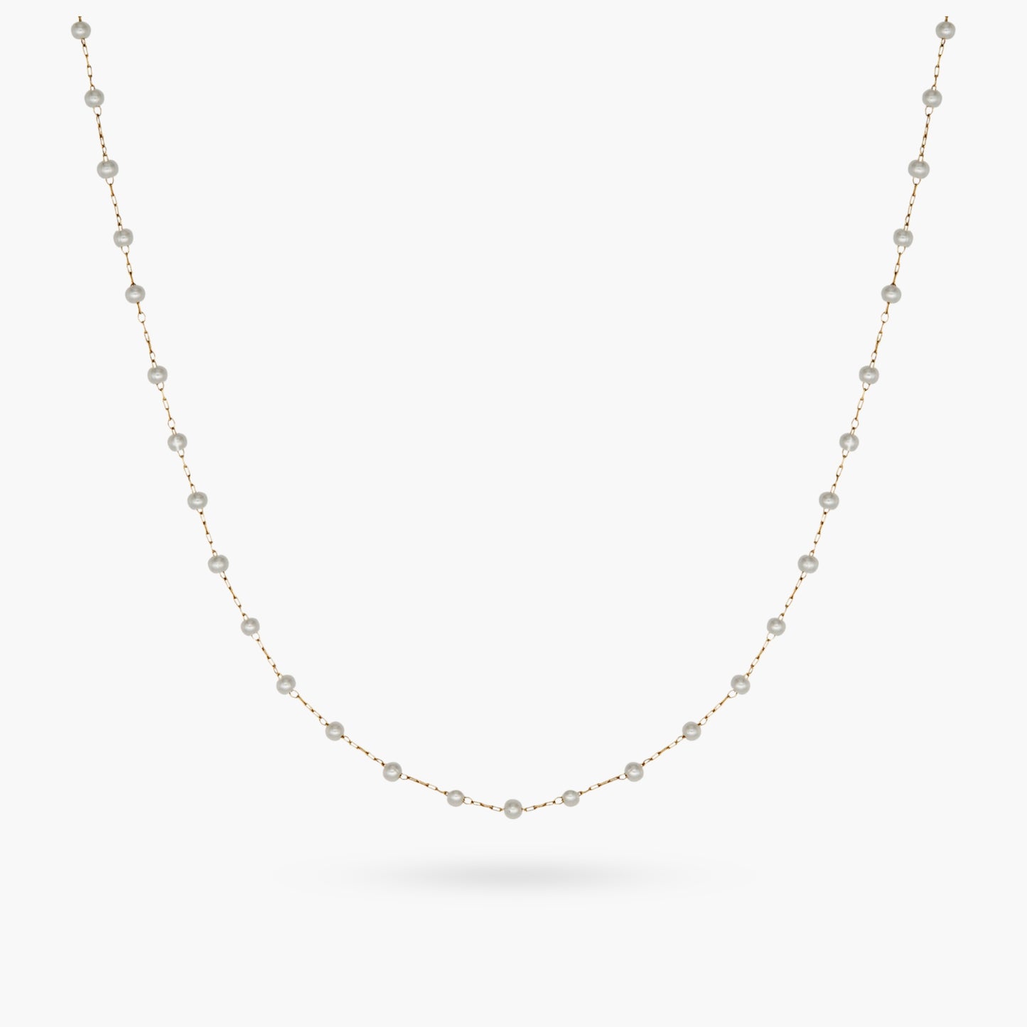 Dainty Pearl Long GG Necklace