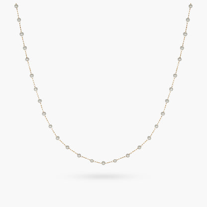 Dainty Pearl Long GG Necklace