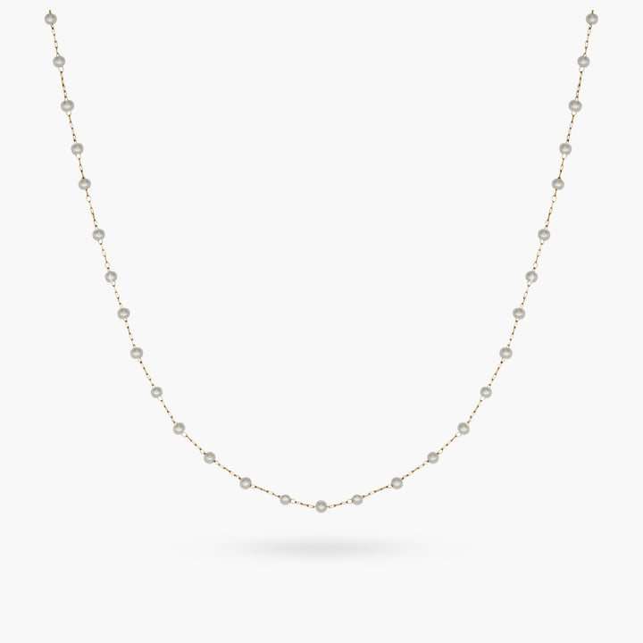 Dainty Pearl Long GG Necklace