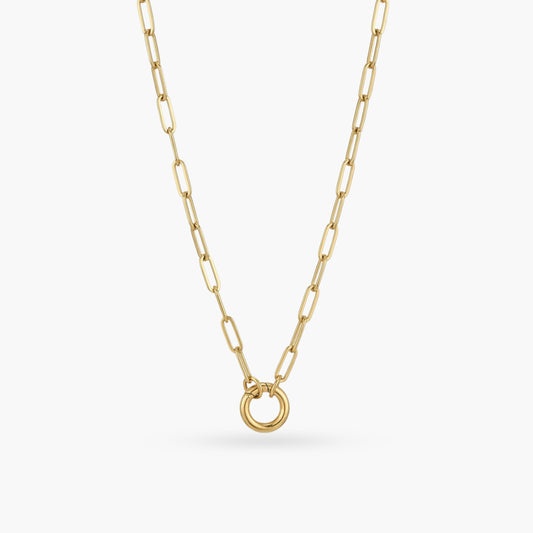 Paperclip Chain with Round Clasp