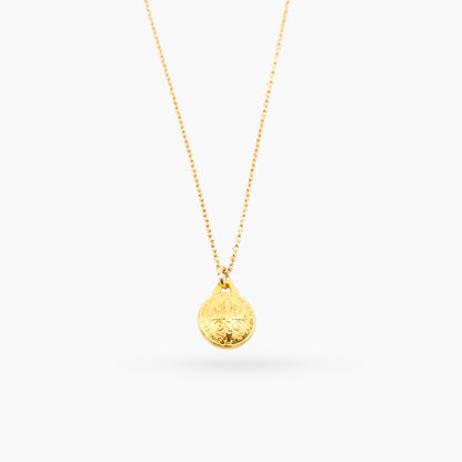 St. Benedict Necklace in Gold Medallion