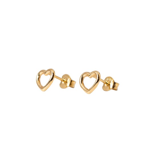 10k Gold Mini Silhouette Heart Earrings