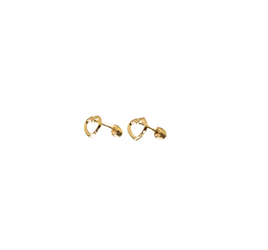 10k Gold Mini Heart Earrings