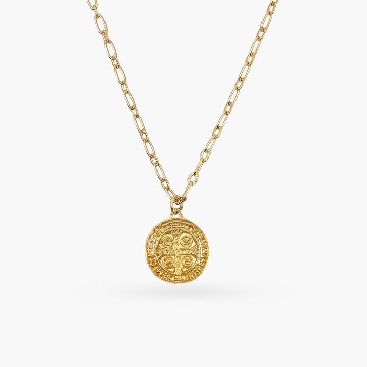 St. Benedict Necklace in Lola Chain with Large Pendant