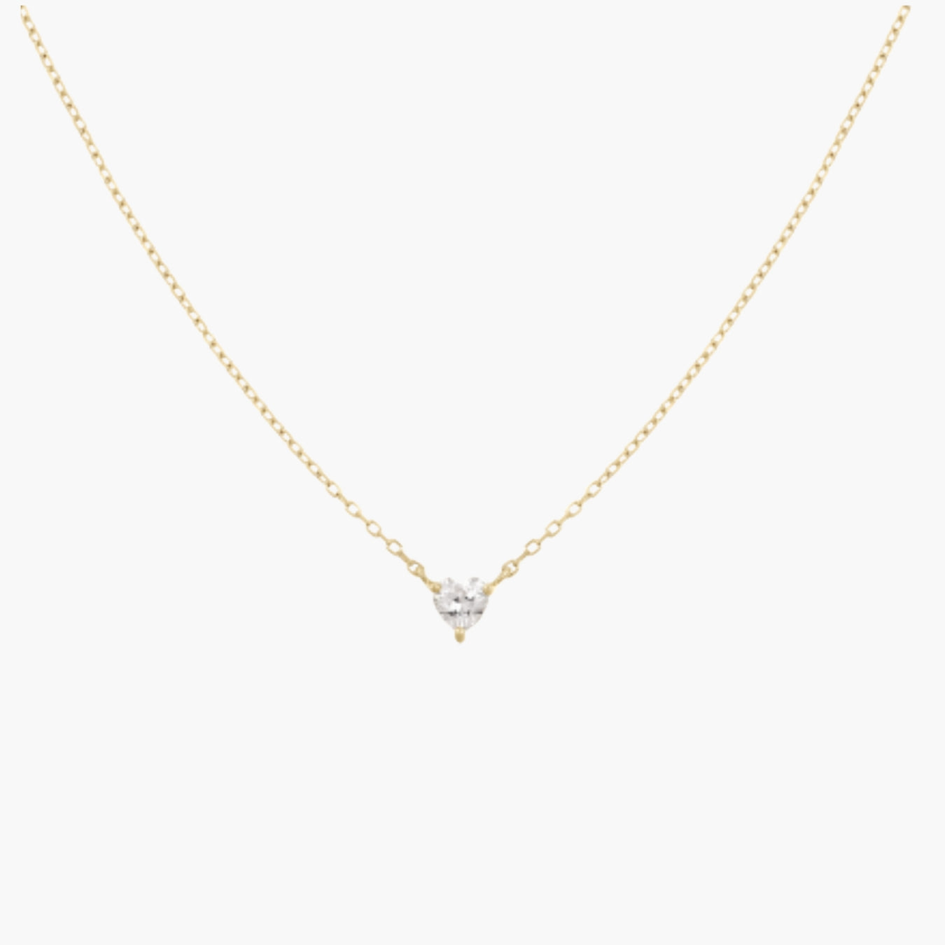 14K Tiny Heart Diamond Gold Necklace