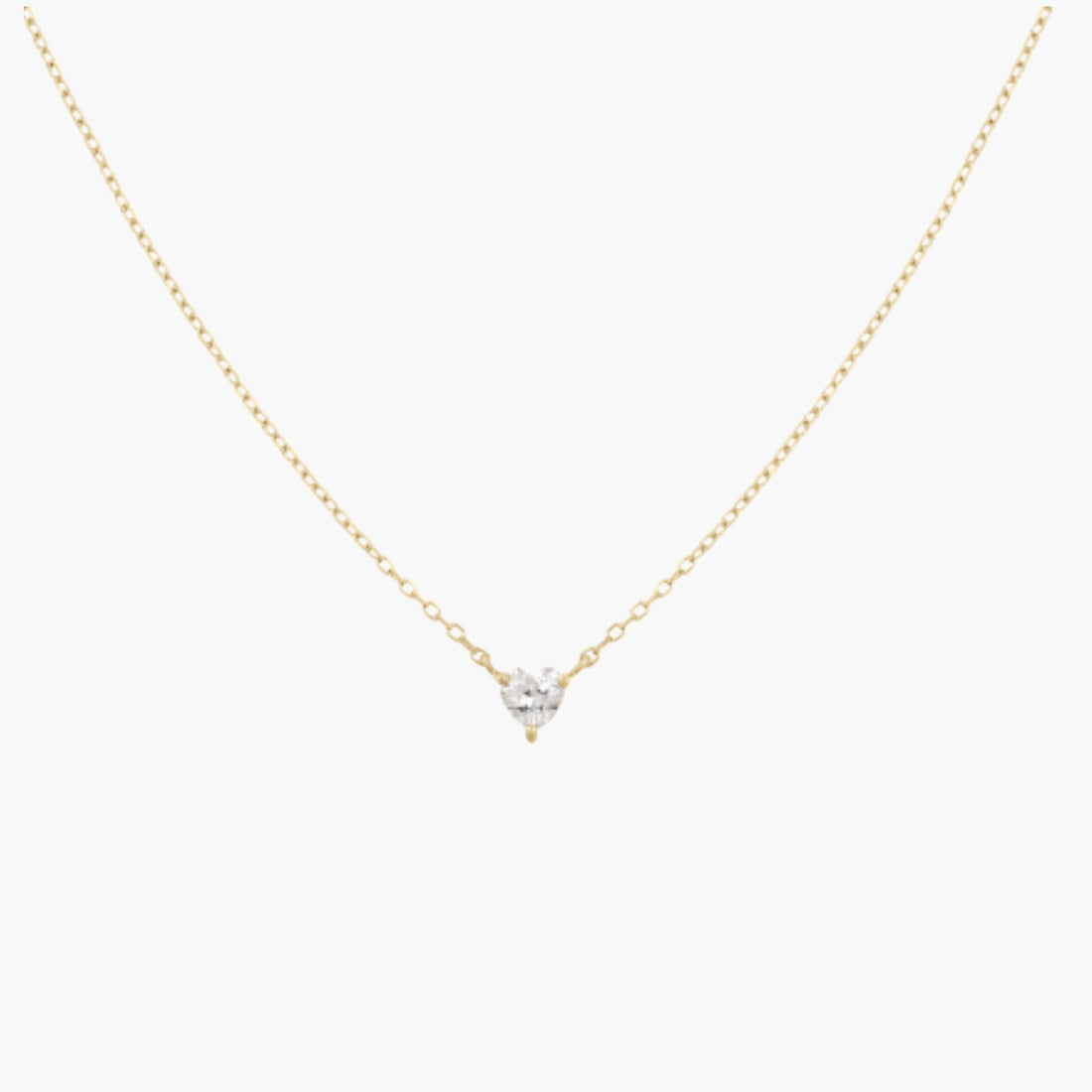 14K Tiny Heart Diamond Gold Necklace
