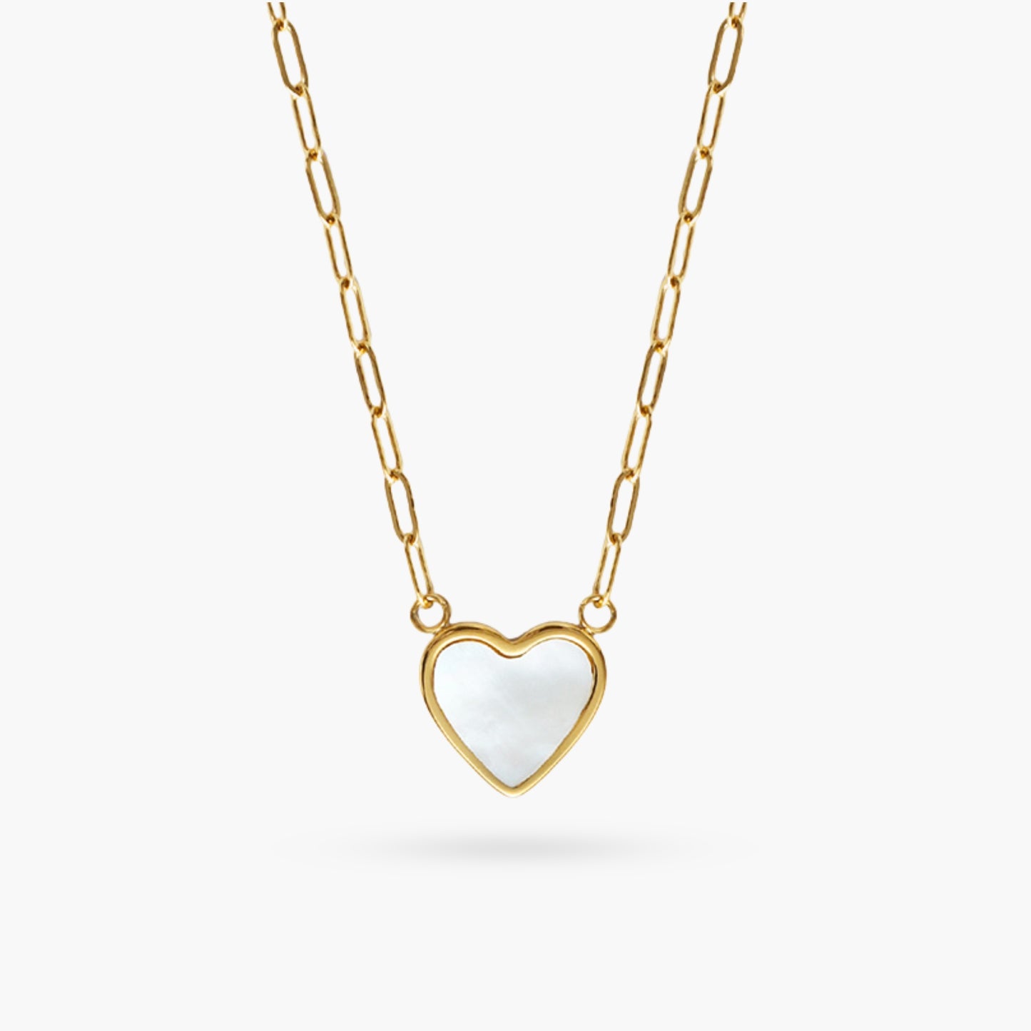 Mother of Pearl Heart Gold Necklace