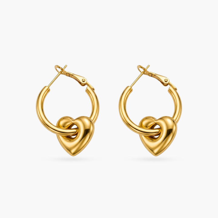 The Heart in the Hoop Gold Earrings