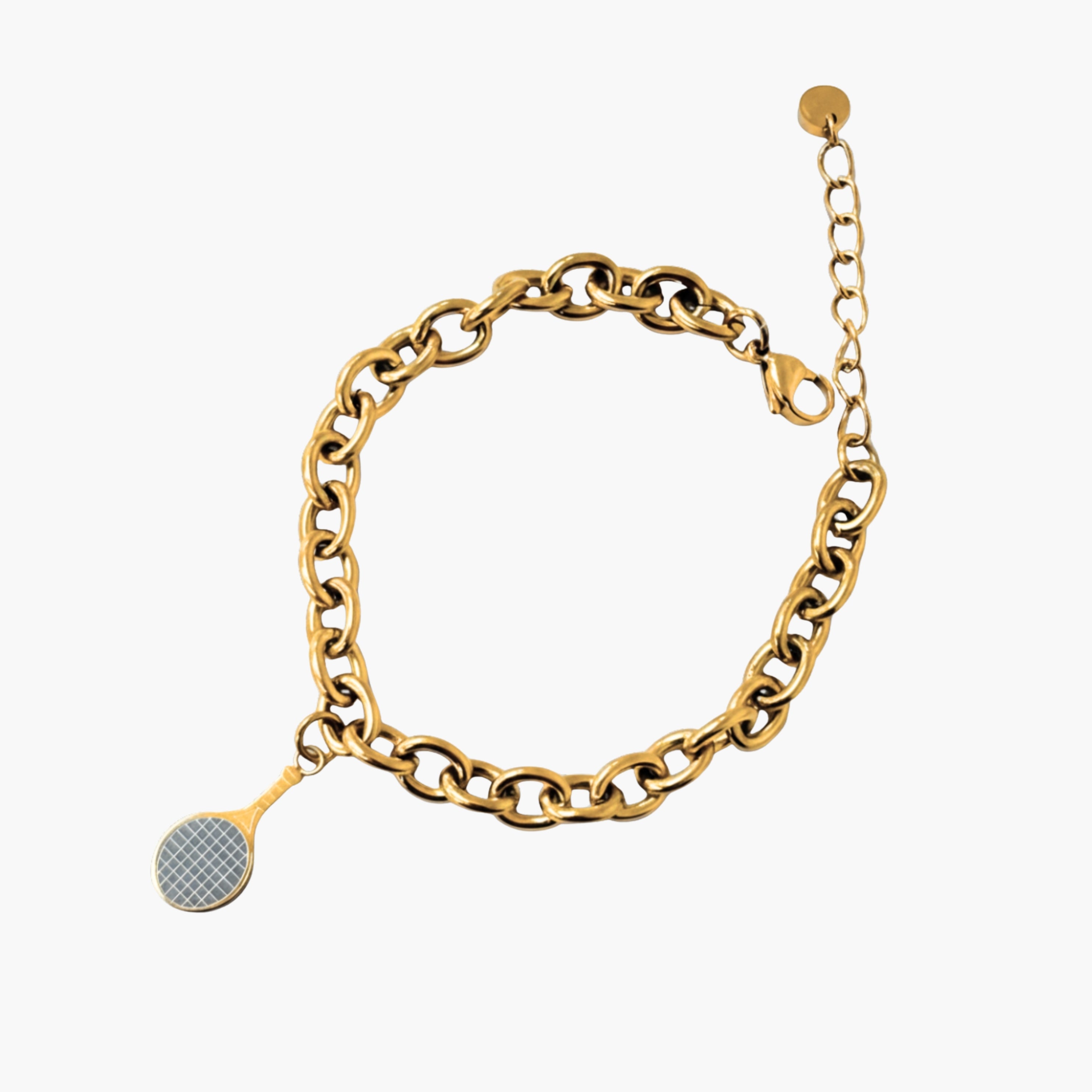 The Tennis Racquet Silver & Gold Charm Bracelet