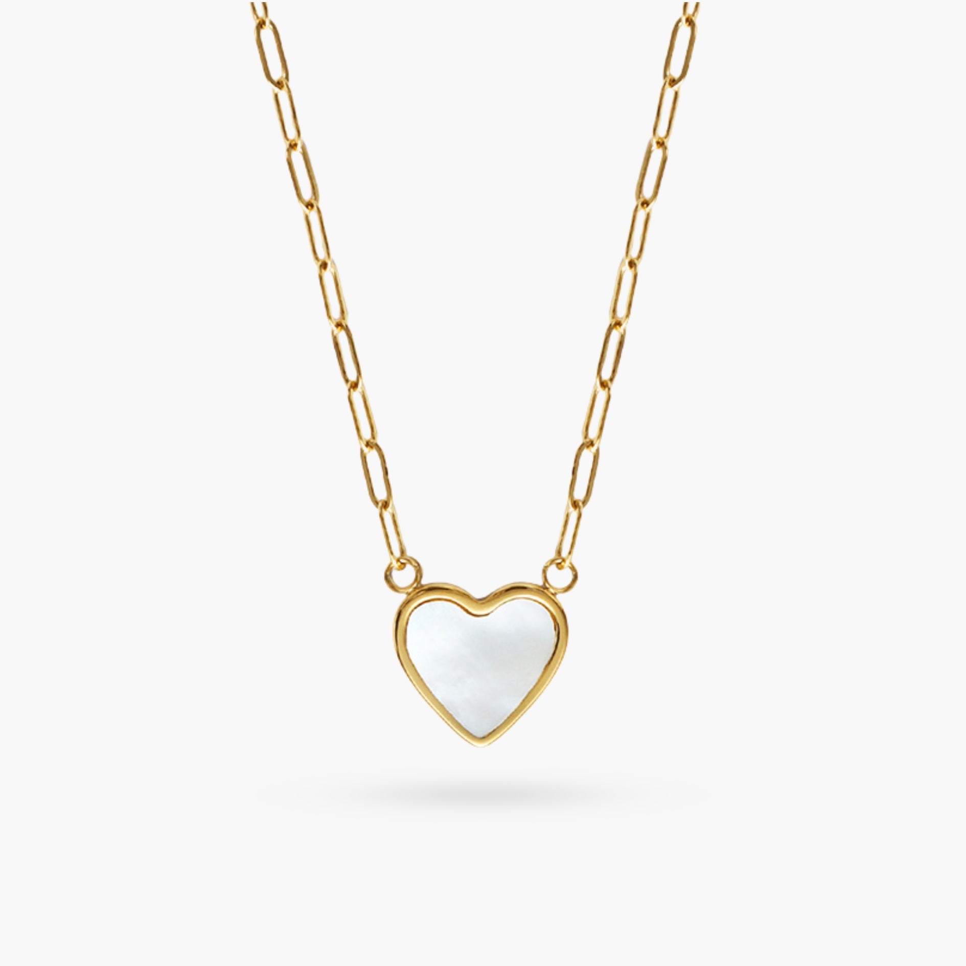 Lola Mother of Pearl Heart Gold Necklace