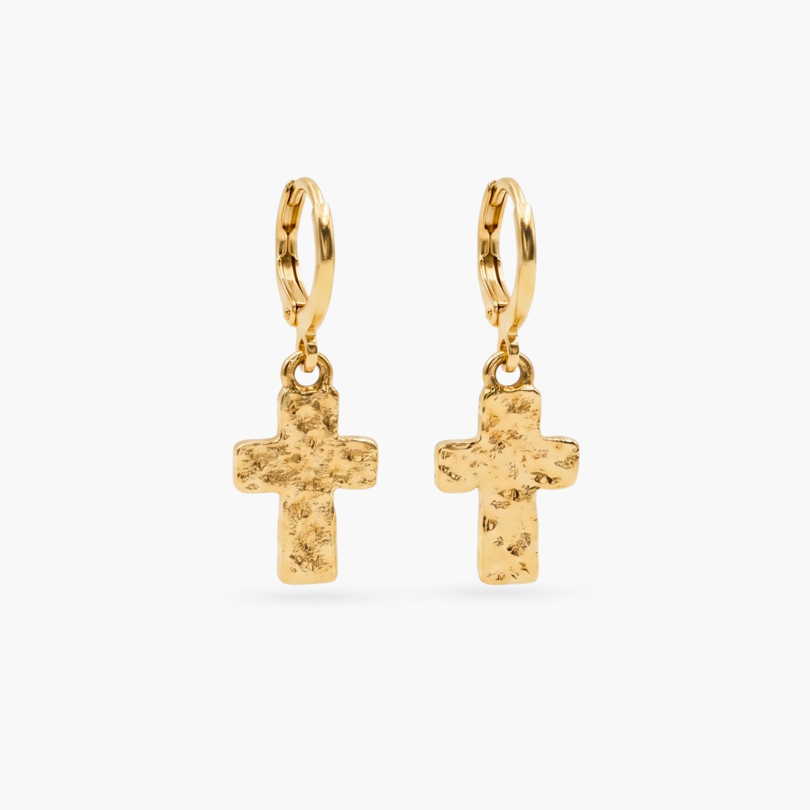 The Hammered Cross Earrings