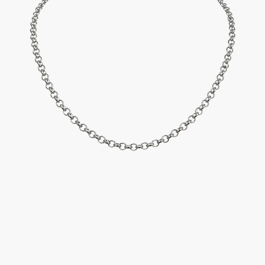 The Round Cable Link Silver Necklace