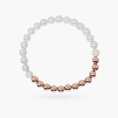 Eternity Pearl Bracelet in Rose Gold
