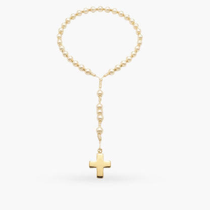 Rosary with Pearls and Gold Beads