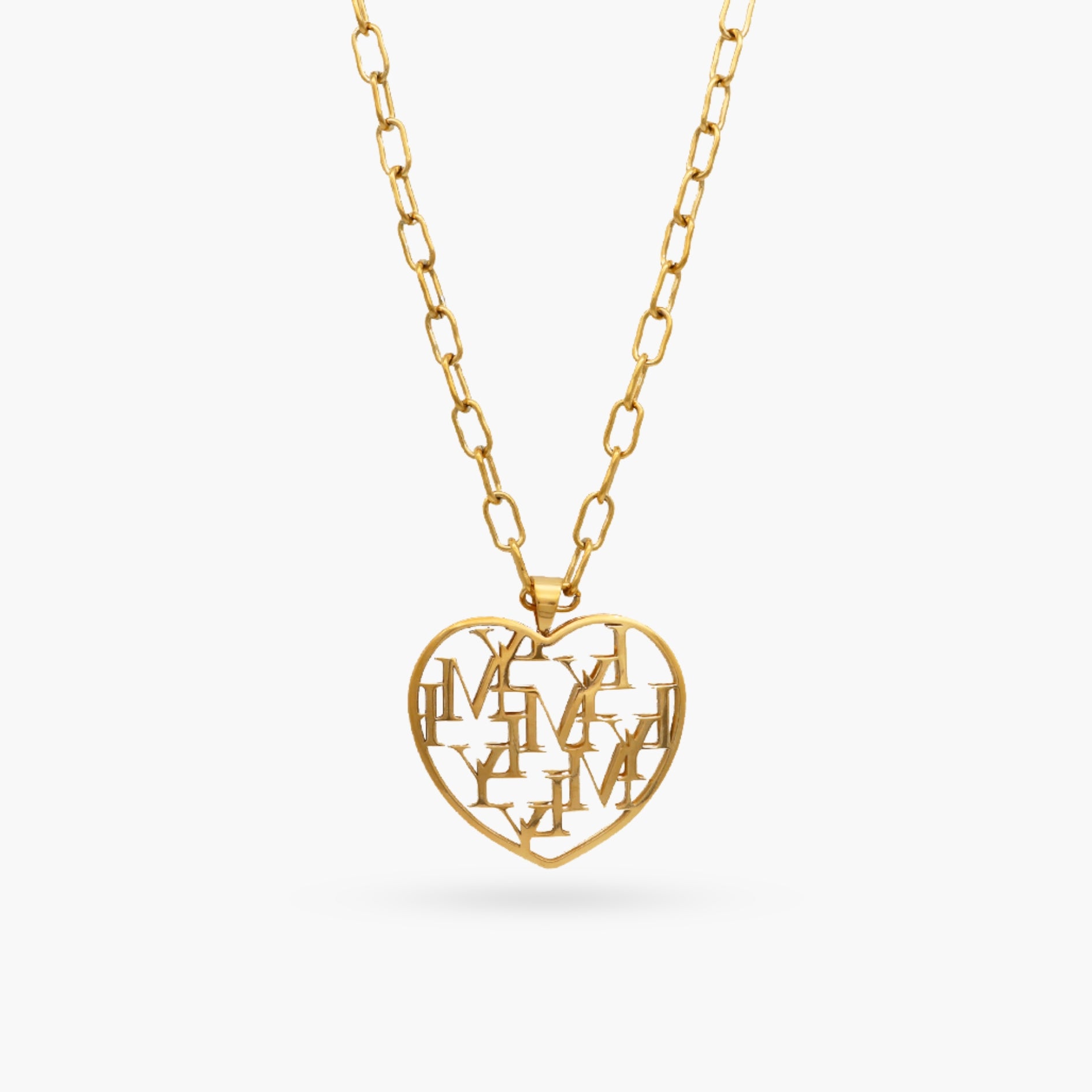 Large Heart Gold Necklace