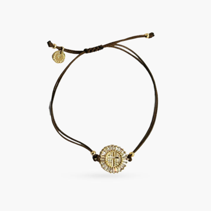 Savannah Cord Bracelet with Sparkle Silhouette Cross