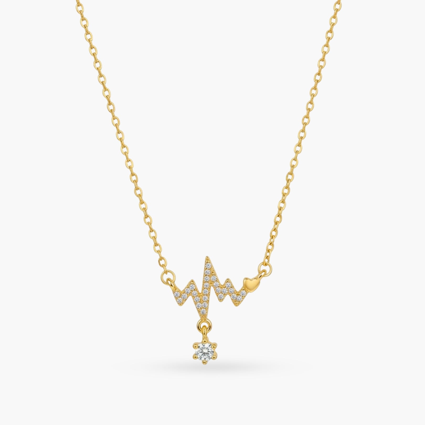 The Racing Heart Bling Gold Necklace