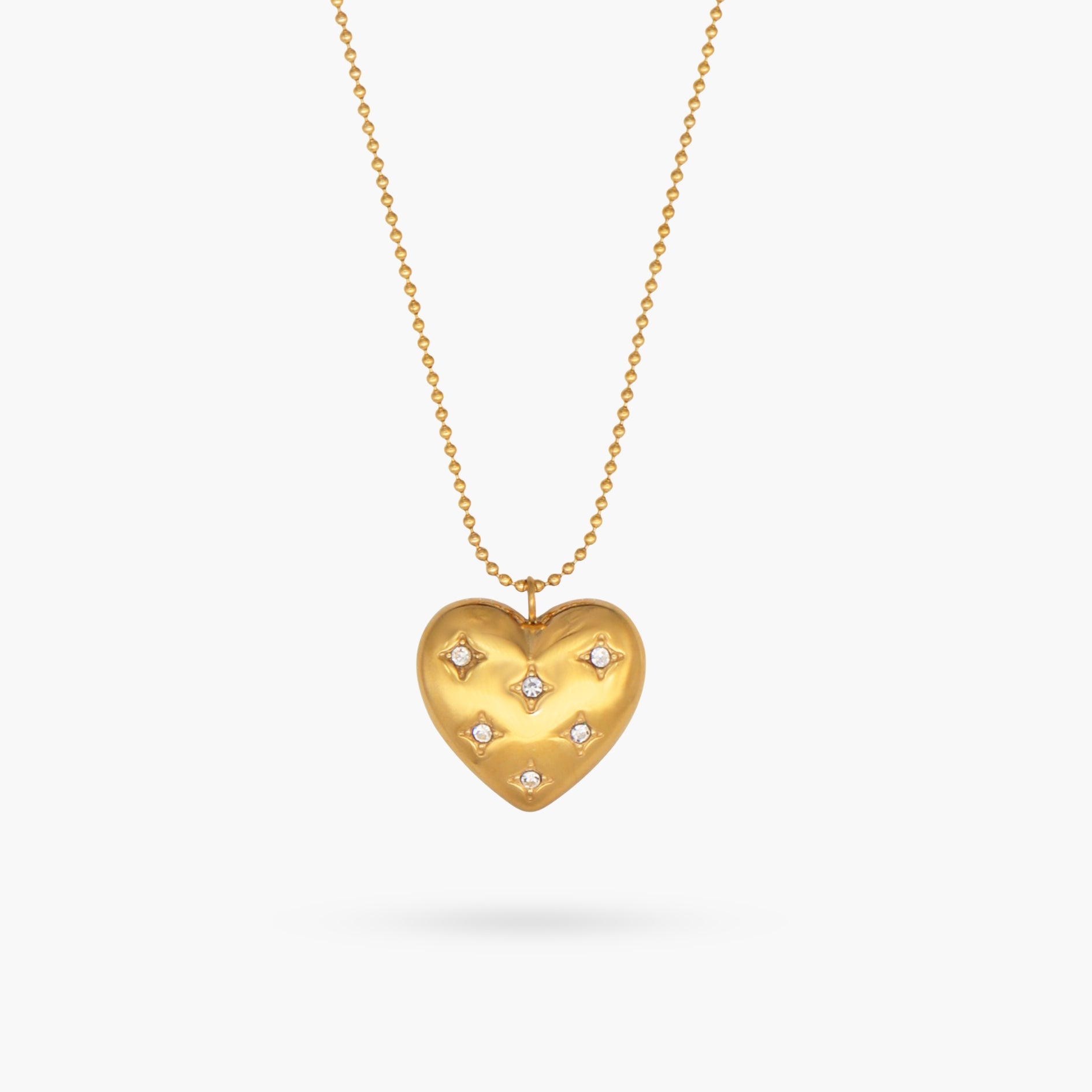 The Rhinestone Cowgirl Heart Gold Necklace