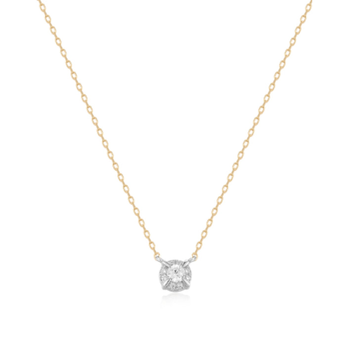 14K Diamond Stone Dainty Gold Necklace