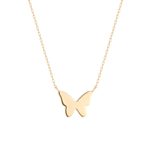 14K Gold Dainty Butterfly Necklace