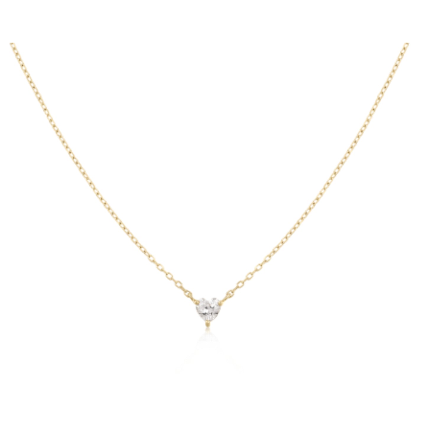 14K Tiny Heart Diamond Gold Necklace