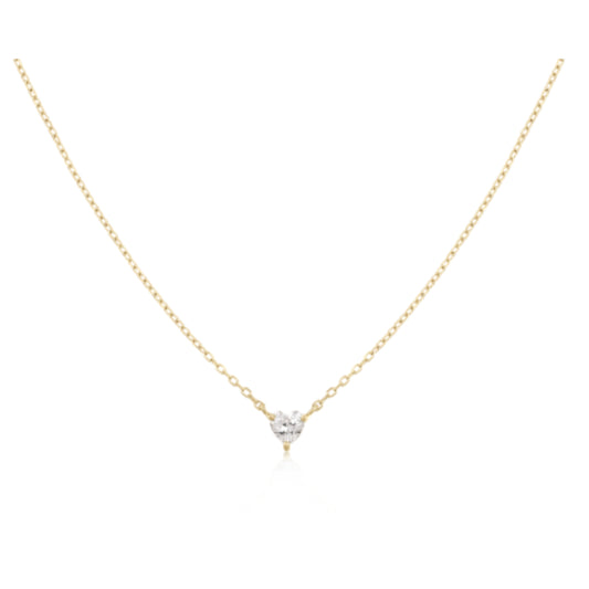 14K Tiny Heart Diamond Gold Necklace