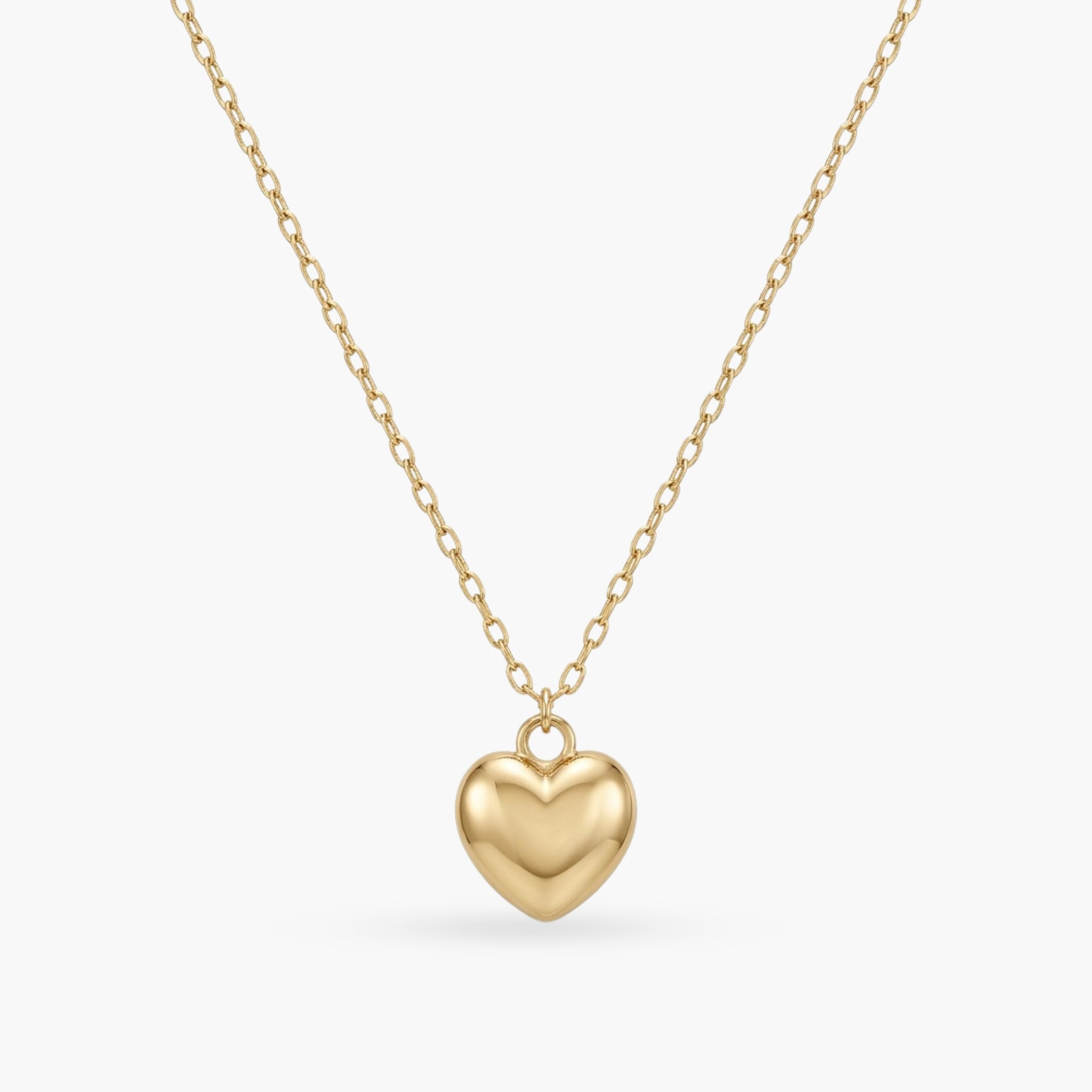 The Gold Link Necklace - Bubbly Heart