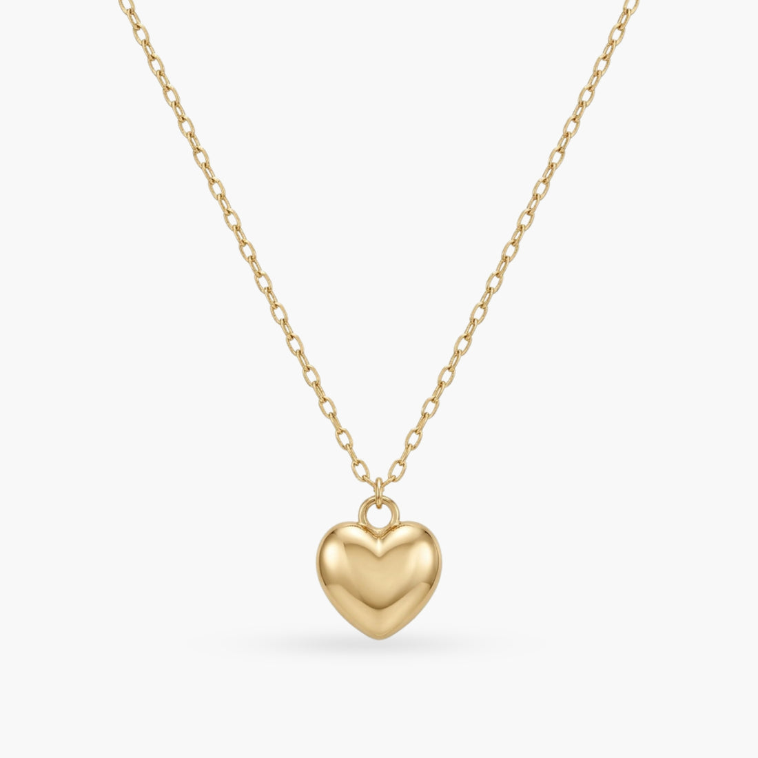 The Gold Link Necklace - Bubbly Heart