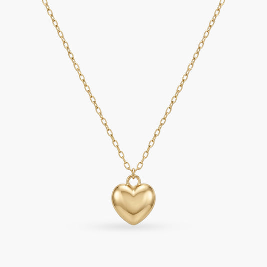 The Gold Link Necklace - Bubbly Heart