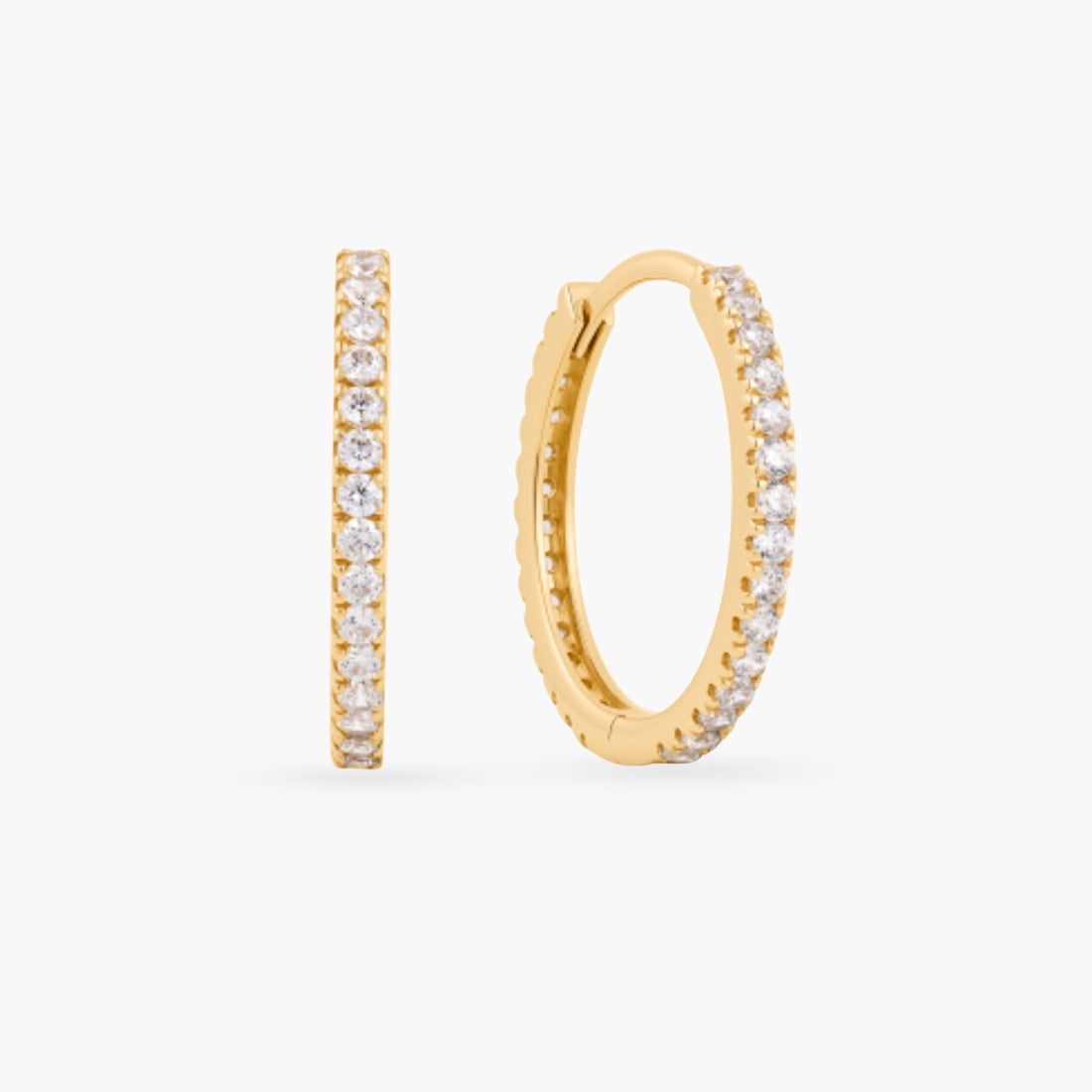 14k Gold Diamond Hoops