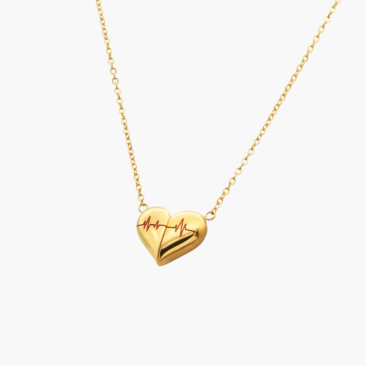 The Heartbeat Puff Gold Necklace
