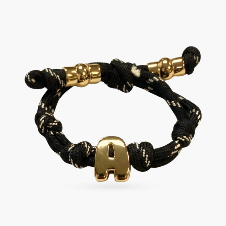 Bubble Gold Alphabet Letter Rope Bracelet