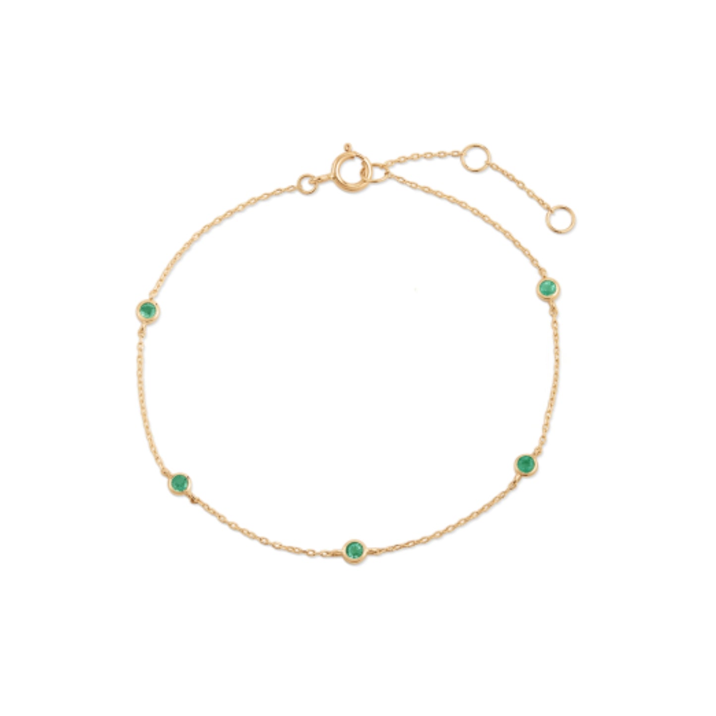 14k Emerald Stone Gold Bracelet