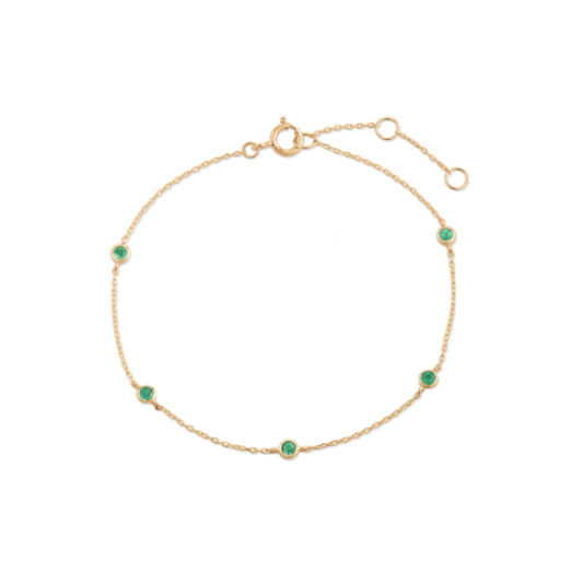 14k Emerald Stone Gold Bracelet
