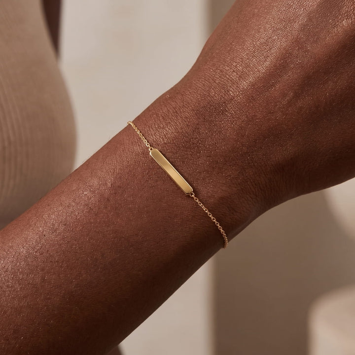14k Gold Plaque Gold Bracelet