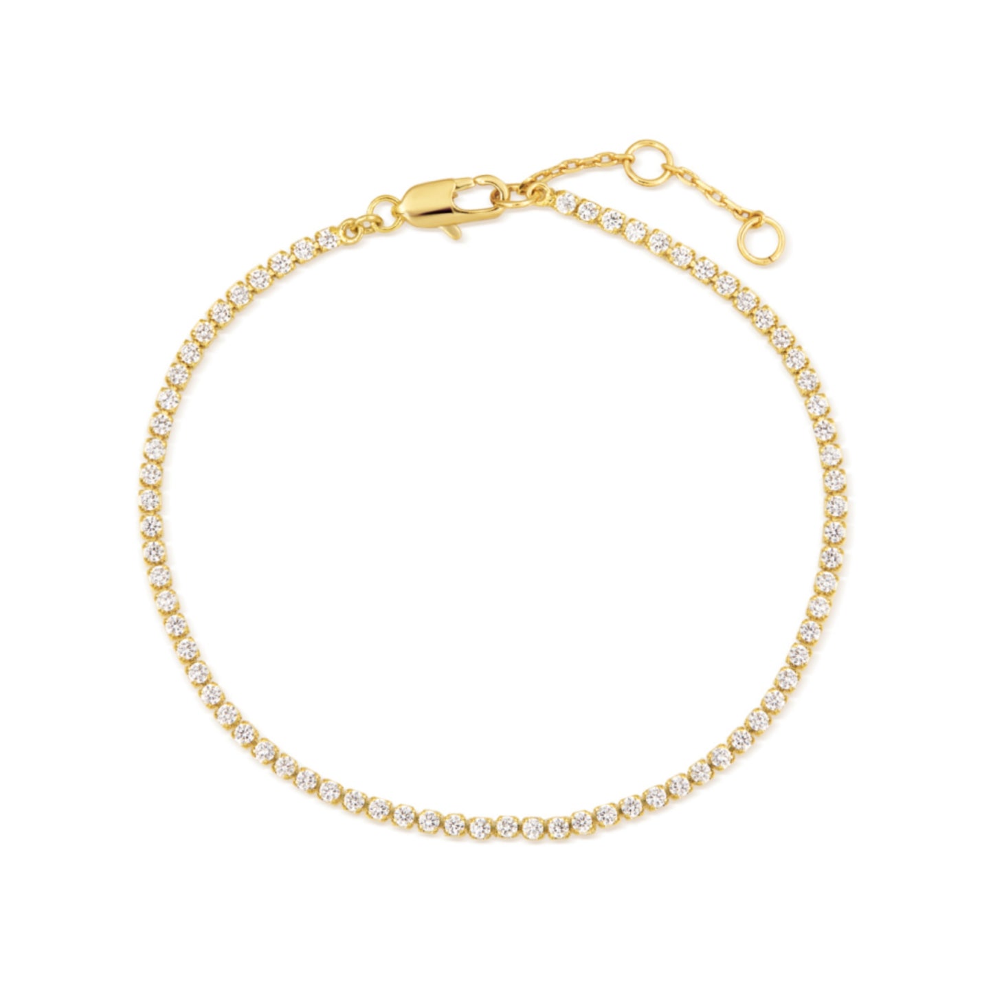 14k Plated Dainty Tennis Gold Bracelet