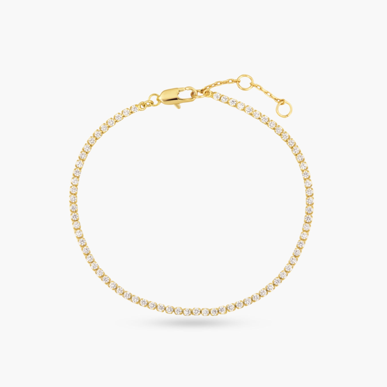 14k Plated Dainty Tennis Gold Bracelet