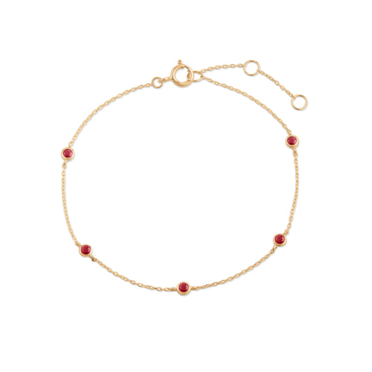 14k Ruby Stone Gold Bracelet