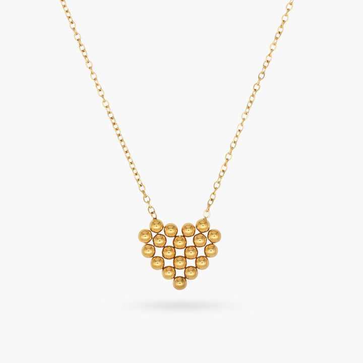 Bead Heart Gold Necklace