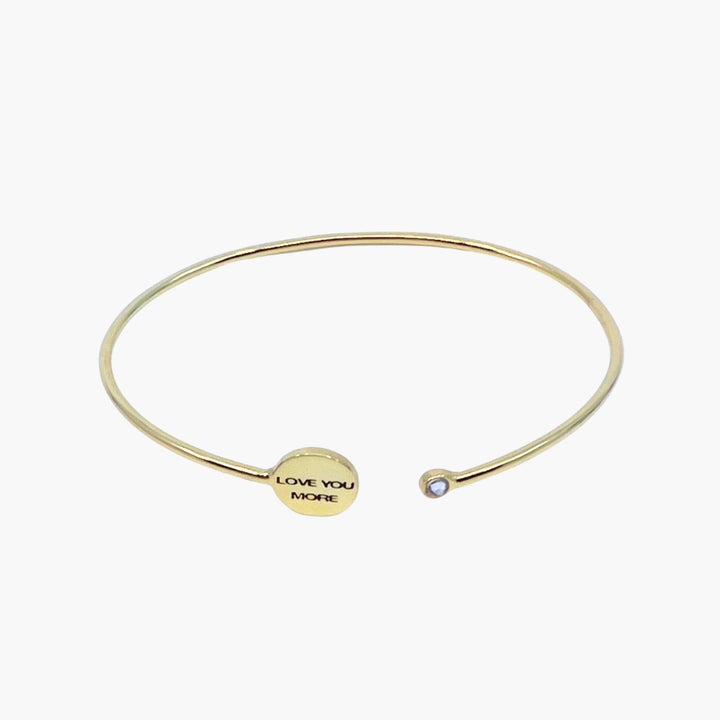 Love You More Thin Cuff with Rhinestone