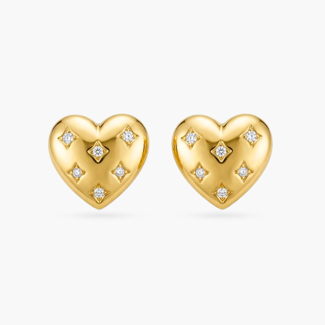 The Rhinestone Cowgirl Heart Gold Earrings