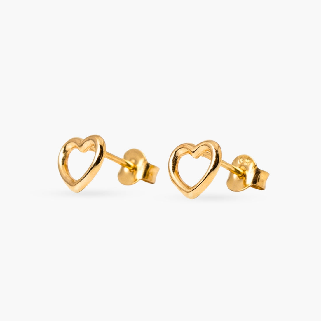 10k Gold Mini Silhouette Heart Earrings