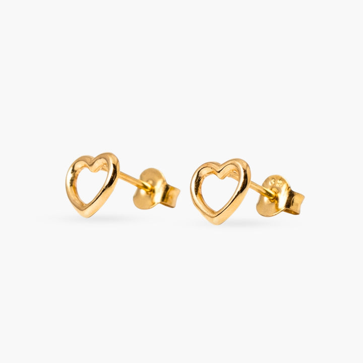 10k Gold Mini Silhouette Heart Earrings