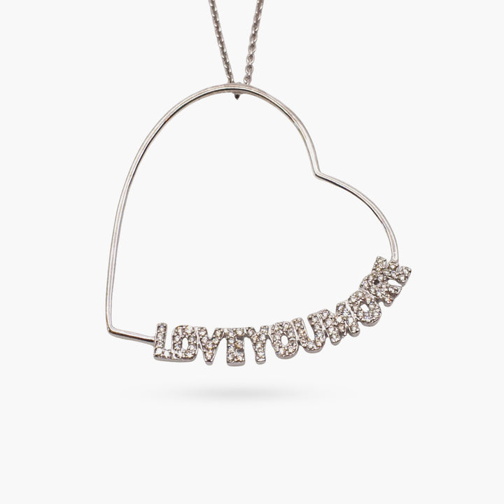 Lucy Love Necklace in White Diamonds and White Gold