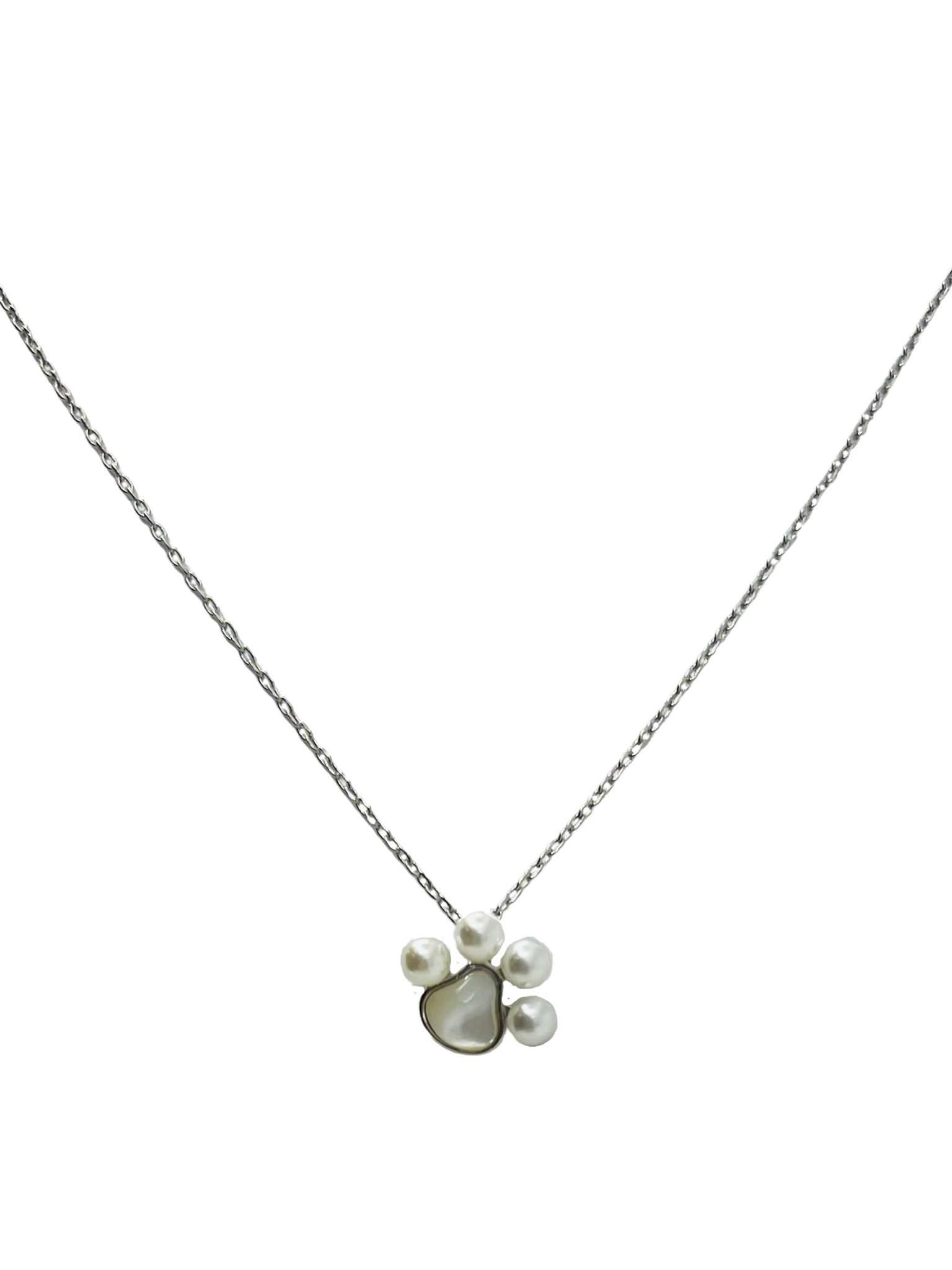 The Pearly Paw Silver Necklace