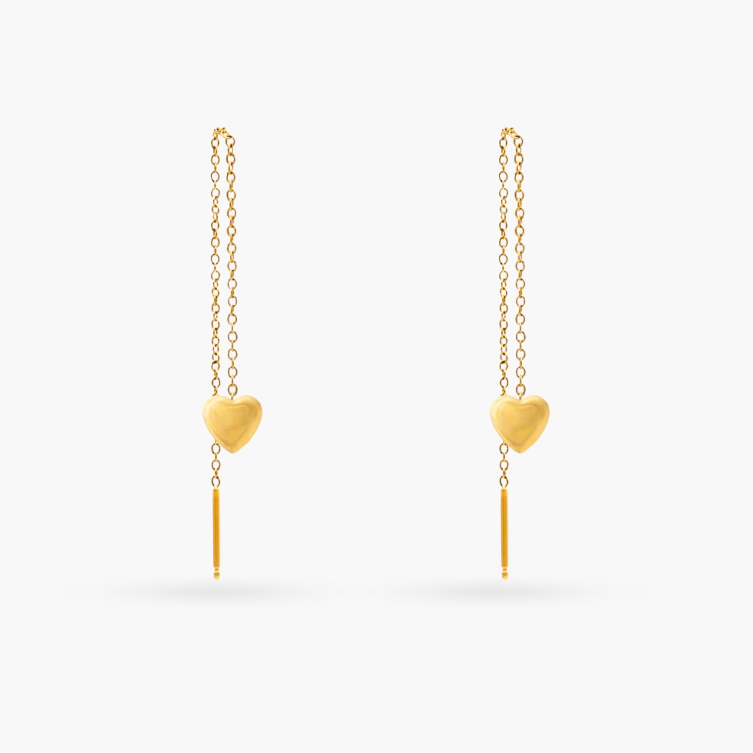 Heart on a String Gold Earrings