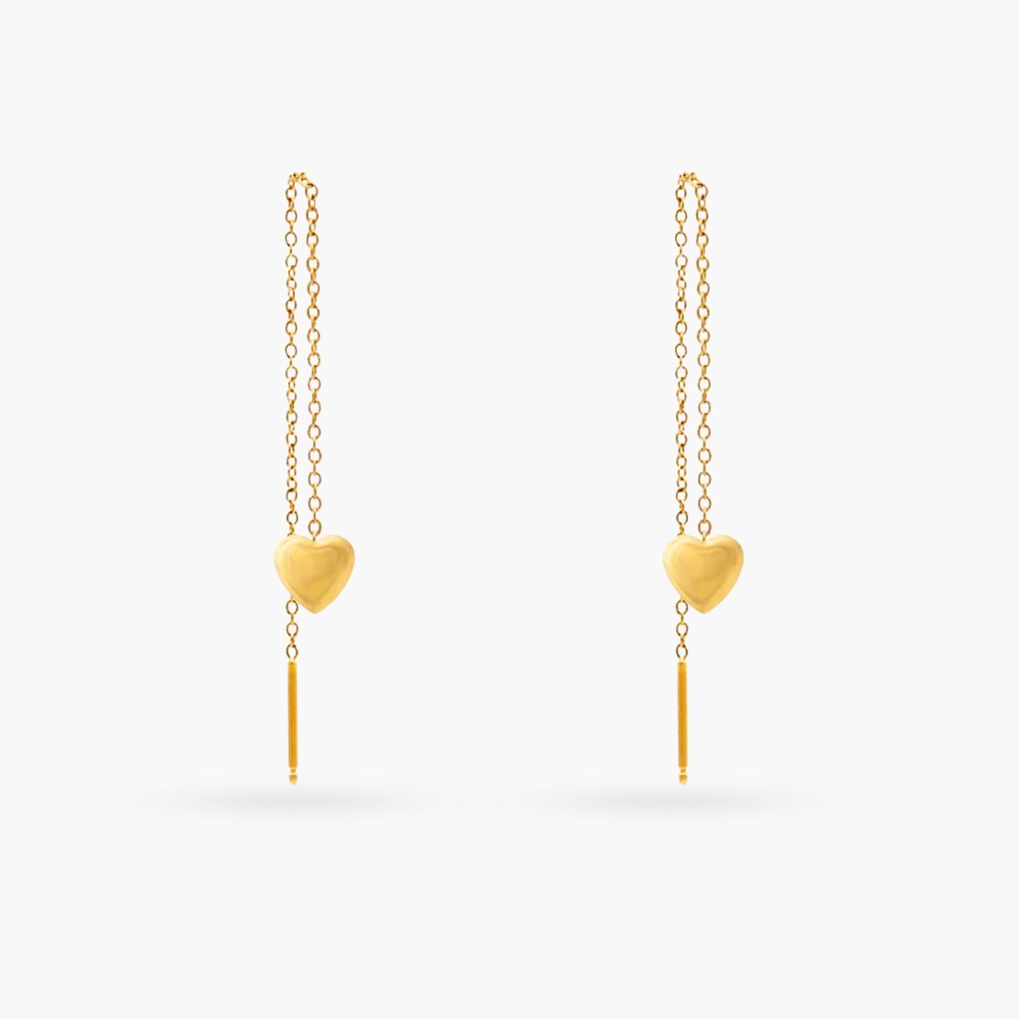 Heart on a String Gold Earrings